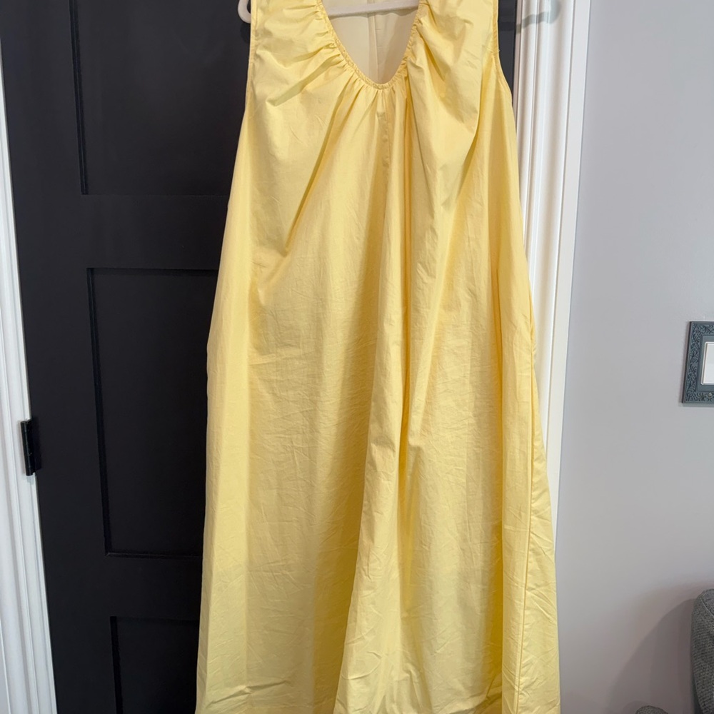 Scoop Neck Ruched Sleeveless Maxi Dress size L